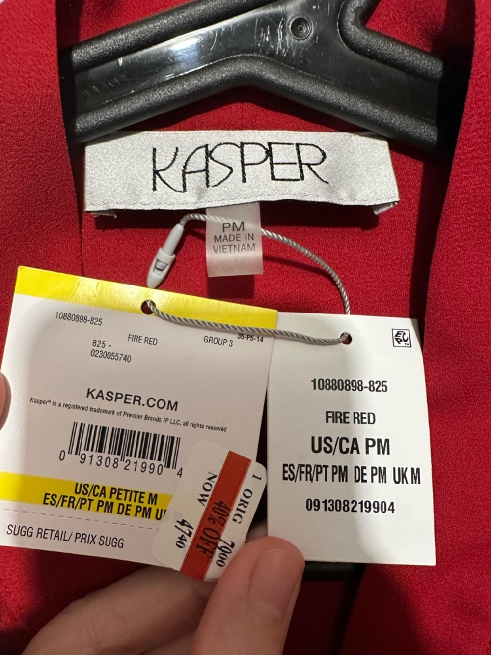 NWT Kasper Ruffle Neck Long Sleeve Blouse - size PM - Picture 4 of 4